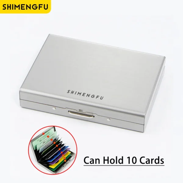 Men RFID Blocking Card Holder Stainless Steel Metal Slim Wallet Money Bag Anti-scan Credit ID Thin Holder Case Small Male Wallet