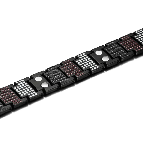 RainSo Male Bracelet Health Germanium Bracelet Charm Black Titanium Magnetic Therapy Bangles Unique Wristband Men Jewelry - Image 5