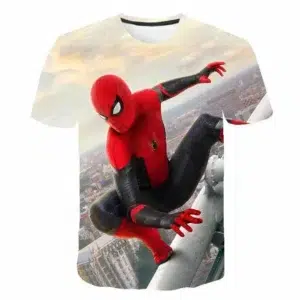 Superhero Spiderman Print T-shirt Boys Top Tee Casual Sports T-shirts 3-14 Years Old Kids Clothing Summer Short Sleeve