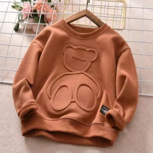 Children’s Cartoon Pattern Sweatshirt Boy Autumn Long-sleeved Warm Pullover Soft Comfortable and Warm Clothing 1-12 years