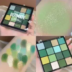 16 Colors Eyeshadow Palette Matte Glitter Pearlescent Powder Delicate Easy To Clear Shimmer Eye Shadow Green Spirit Make Up