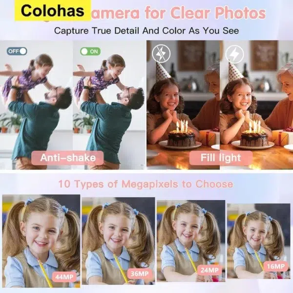 HD Digital Camera 44MP 1080P FHD Photography Camera Video Camcorder 16X Zoom Portable Vlogging Camera for Kids Adults Beginners - Image 5