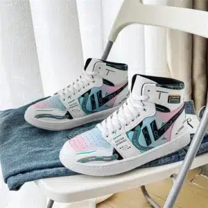 2024 New High-Top Board Shoes Video Game Animation Style Men's Sports Shoes Future Technology Cyberpunk AJ1