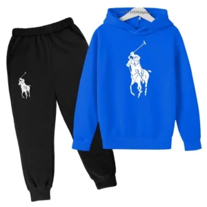 Kids Leisure Spring Autumn 2Pcs Simple Print Hoodie+Jogging Pants Tracksuits 2-13 Years Boys Girls Casual Outfits Children Sets