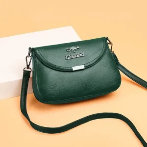 Women's New Crossbody Soft Leather Texture Bag Fashionable Small Square Bag Middle Aged Mom and Grandma Shoulder Handbag