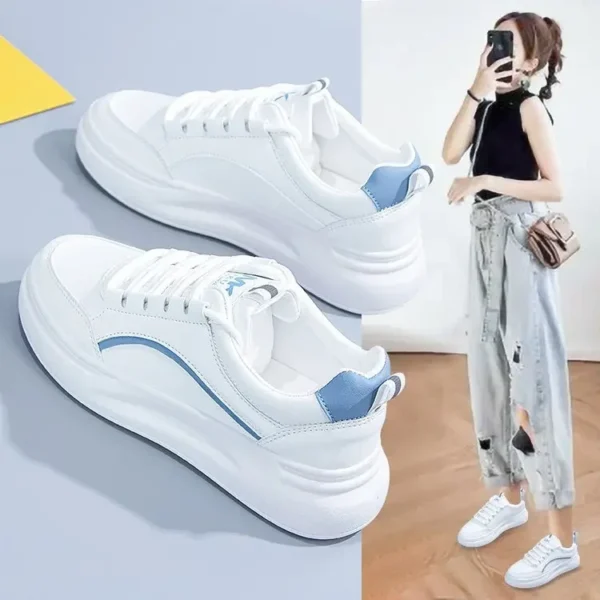 Shoes for Women's Sneakers Leather Shoes Casual Flats Sneakers Female Fashion Comfort Vulcanized Platform Shoes Zapatos De Mujer - Image 2