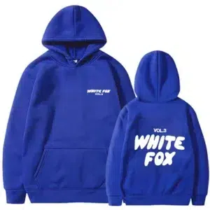 2024 Women's Fashion White FOX Hoodie Men's and Women's Sportswear Hip Hop Casual Hoodie Loose Jogging Sweatshirt