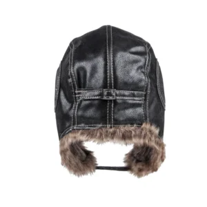 Winter Ushanka Hat Men Women's Pilot Aviator Bomber Trapper Hat Faux Fur Leather Snow Cap with Ear Flaps Pilot Winter Bomber Hat