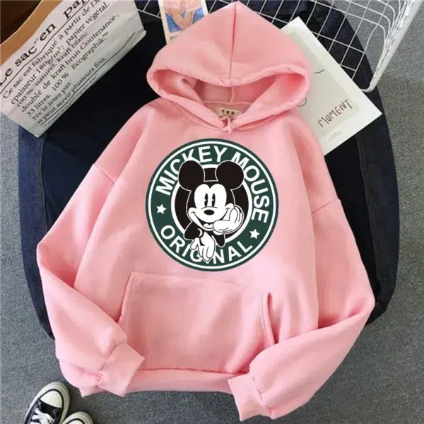 Kawaii 90s Minnie Disney Hoodie Crop Top Mickey Mouse Women Hoodies Sweatshirt Kids Boys Girls Harajuku Streetwear Clothes - Image 4