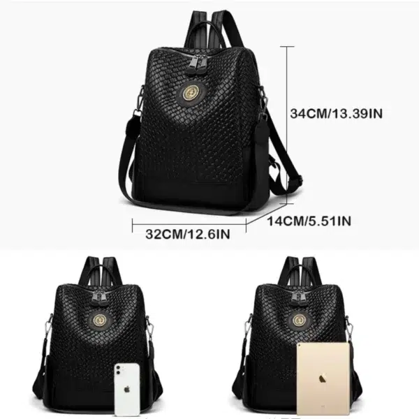 Anti-theft Multifunctional Travel Backpack Luxury Women's Designer Brand Backpack Large Capacity High Quality Leather Rucksack - Image 4