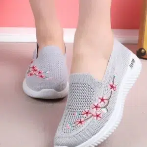 Women Sneakers Mesh Breathable Floral Comfort Mother Shoes Soft Solid Color Fashion Female Footwear Lightweight Zapatos De Mujer