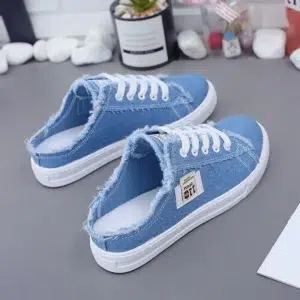 2024 Spring Summer Women Canvas Sneaker Low Top Denim Sneakers Ladies Lace-Up Flat Canvas Board Shoes Female sapatos femininos