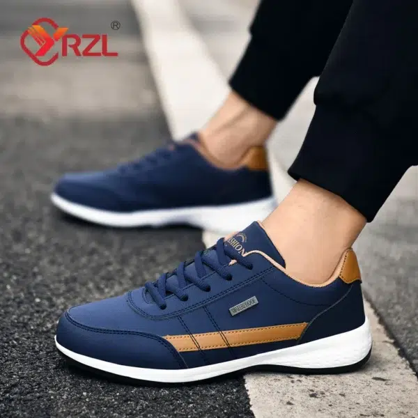 YRZL Men Shoes Spring Autumn Waterproof Walking Sneakers Leisure Male Leather Sports Shoes Non-Slip Footwear Tennis for Men - Image 6