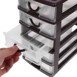 5 Grids Plastic Storage Drawer Storage Box Desktop Makeup Organizer Holder Vanity Practical Office Small Cabinet Storage Drawer