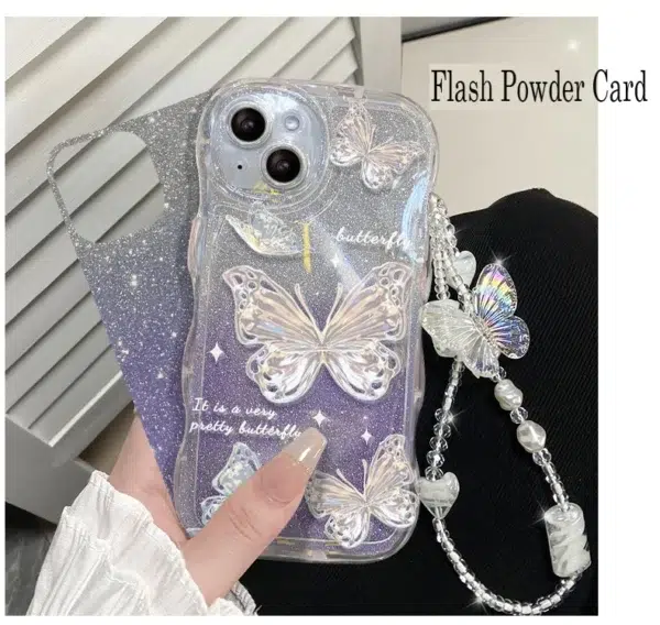 Hot Selling 3D Butterfly Bracelet Phone Case For iPhone 14 ProMax 16 15PLUS 13mini 12 11 X XS MAX XR 8 7 Silicone TPU Soft Shell - Image 4