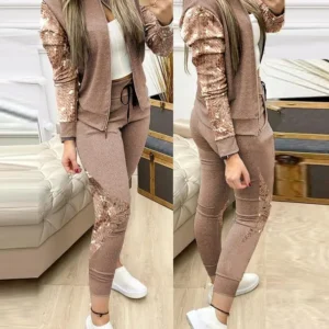 2023 Tracksuit suits 2 Piece Set Zipper Jacket+Long Pants Sports Suit Female Sweatshirt Sportswear Suit for Woman Clothing