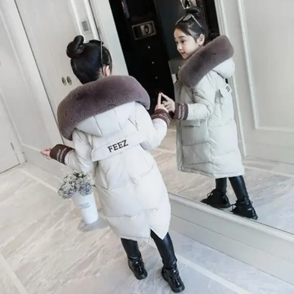 2024 new brand Children Girl Jacket Thick Long Winter Warm Coat Fashion parka Hooded Outerwear Clothes For Kids girls clothing - Image 2