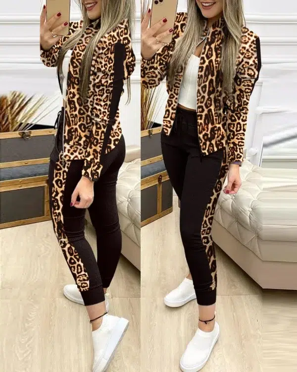 2023 Tracksuit suits 2 Piece Set Zipper Jacket+Long Pants Sports Suit Female Sweatshirt Sportswear Suit for Woman Clothing - Image 3