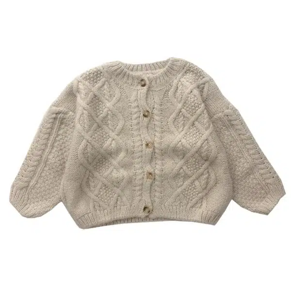 2024 Boys And Girls Spring And Autumn Sweater Baby Kids Knit Cardigan Sweater Clothes Korean StyleTwist Shape Girls Clothing - Image 6