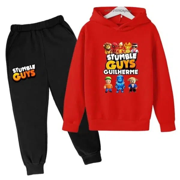 Kids Funny Game Spring Autumn 2pcs Hoodies+Pants Tracksuits 3-13 Years Boys Girls Anime Print Outfits Sets Children Clothes Suit - Image 3