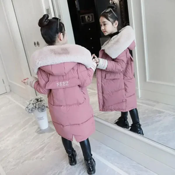 2024 new brand Children Girl Jacket Thick Long Winter Warm Coat Fashion parka Hooded Outerwear Clothes For Kids girls clothing - Image 5