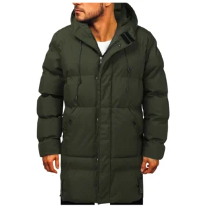 Casual Warm Hooded Long Snow Wear Jacket Coat Men Outwear Thick Plus Size Windproof Winter Padded Parka Men Overcoat