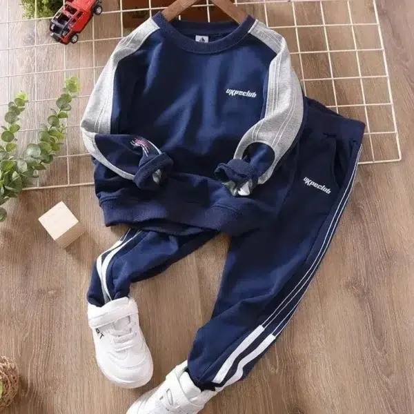 Spring Autumn Boys Sports Suit 2023 New Style Korean Version Medium To Large Children Long Sleeve Jacket Casual Pants Set - Image 3