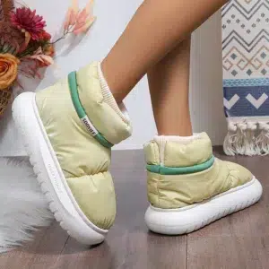 Cute Warm Ankle Boots Winter Women 2024 New Waterproof Down Cloth Snow Boots Woman Thick Sole Non Slip Plush Cotton Shoes Mujer