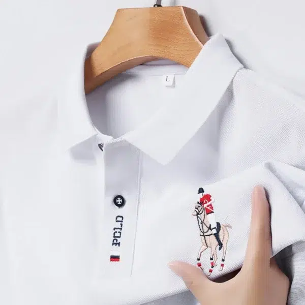 Men's Embroidered Casual Fashion Short Sleeved POLO Shirt Summer Comfortable Top - Image 5