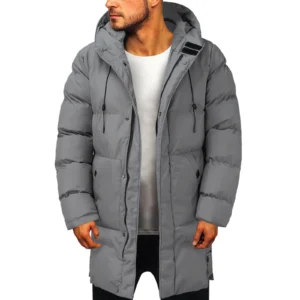 Casual Warm Hooded Long Snow Wear Jacket Coat Men Outwear Thick Plus Size Windproof Winter Padded Parka Men Overcoat