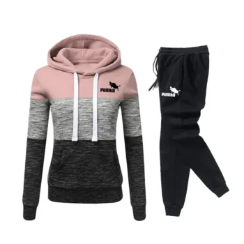 Women Tracksuit Pullovers Hoodies and Black Pants Autumn Winter Suit Female Solid Color Casual Full Length Trousers Outfits 2023