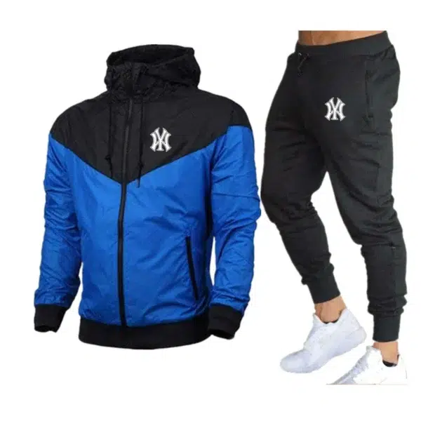 2024 Heren Winter Sport Pak Slim Fit Merk Sportkleding Vest Lange Mouw Hardloopjas, Joggingbroek, Hoge Kwaliteit, 2 Stuks Set - Image 5