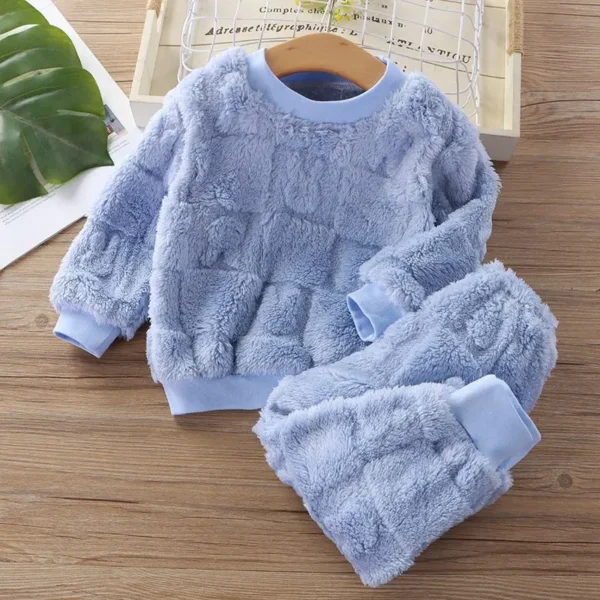 Autumn Flannel Clothing Baby Keep Warm Children Pajamas Rabbit Princess Girls Clothing Toddler Boys Set Sleepwear 2 to 6 Years