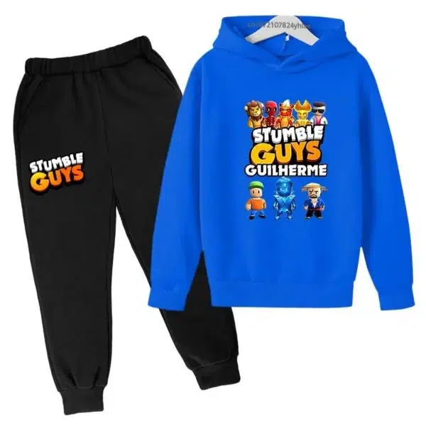 Kids Funny Game Spring Autumn 2pcs Hoodies+Pants Tracksuits 3-13 Years Boys Girls Anime Print Outfits Sets Children Clothes Suit - Image 2