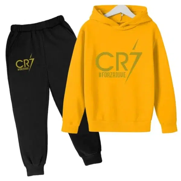 Boys Spring and Autumn Football Idol CR7 Clothes 2pcs Hoodie+Pants Suits 3-13 Years Kids Outdoor Tracksuits Children Clothes Set - Image 3