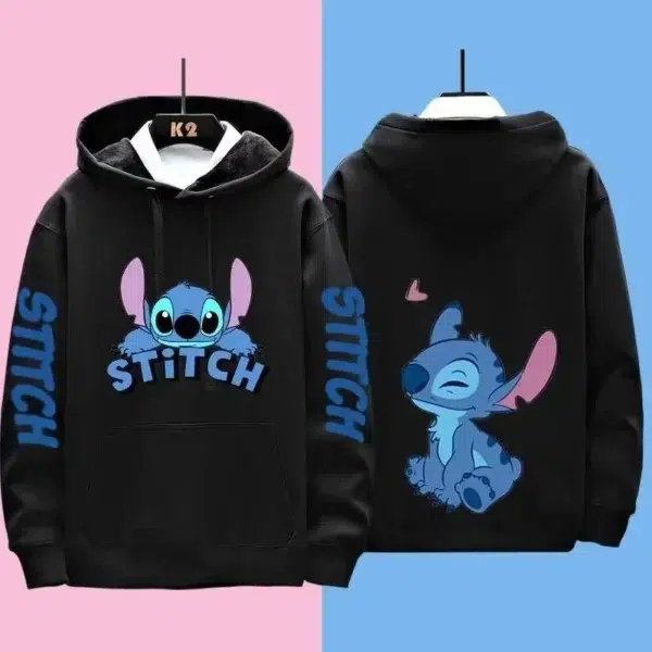 Miniso Funny Anime Autum Winter Men Women Hoodie Children Clothe Kid Girl Boy Lilo and Stitch Sweatshirt Manga Hoody Baby Casual - Image 2