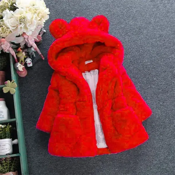 Winter Jacket Toddler Girl Clothes Korean Cute Hooded Warm Thick Fleece Outerwear Baby Fur Coats Luxury Kids Clothing BC1861 - Image 4