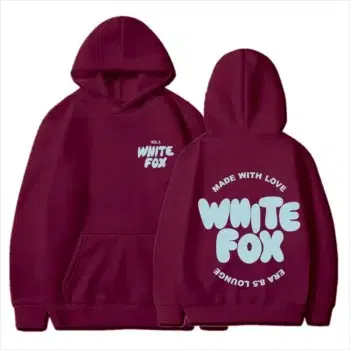 New European and American Men's Hooded Sweatshirt Series WHITEFOX Front and Back Letters Winter Fleece Loose Casual