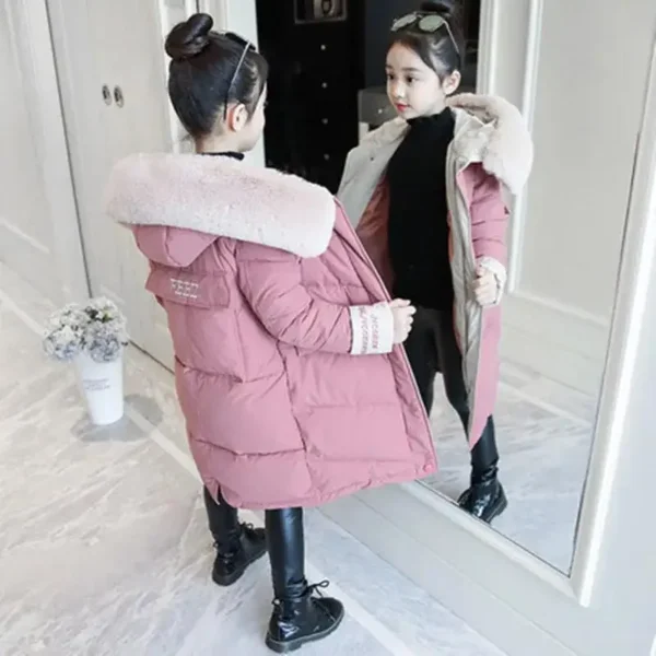 2024 new brand Children Girl Jacket Thick Long Winter Warm Coat Fashion parka Hooded Outerwear Clothes For Kids girls clothing - Image 3