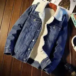 2022 Winter Fleece-lined Thickened Denim Jacket Men's Korean Trendy Loose Fit Top Japanese Style Jacket For Men