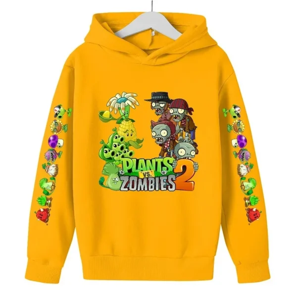 Children Autumn Winter Hooded Sweatshirt Pvz Plants Vs Zombie Cartoon Hoodie Print Top Boys Girls Long Sleeve 100%Cotton Sweater - Image 5