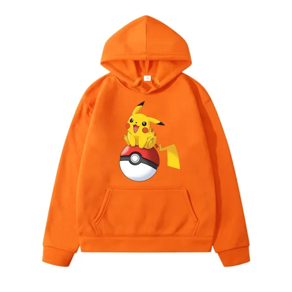 Pikachu Ball Pokemon Children's Pullovers Boy Girls Summer Kids Cartoon Hoodie Japanese Anime Y2K Casual Loose Soft Sweatshirts