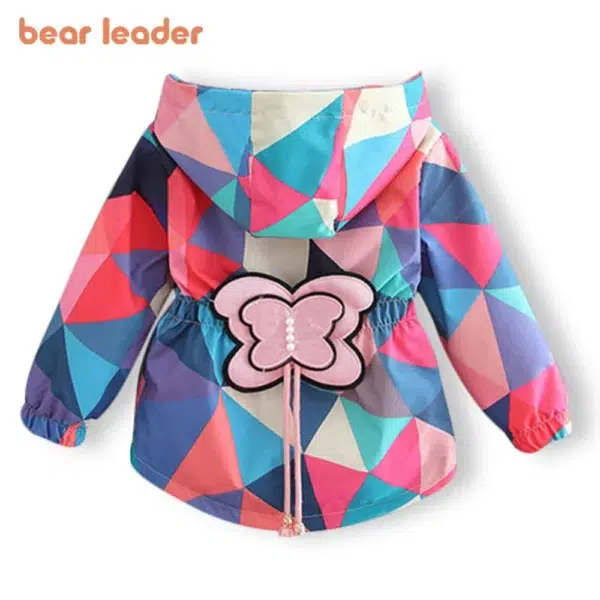 Bear Leader Kids Girls Spring Autumn Long Jackets 2023 New Fashion Kids Baby Butterfly Appliques Coats Casual Outerwear For 1-6Y