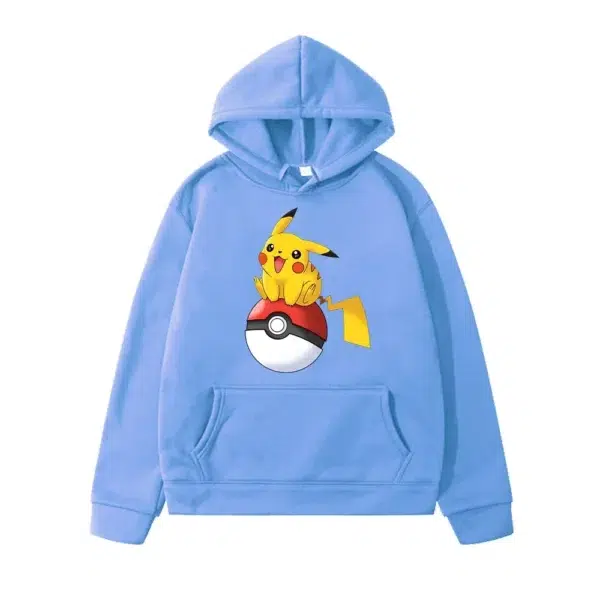 Pikachu Ball Pokemon Children's Pullovers Boy Girls Summer Kids Cartoon Hoodie Japanese Anime Y2K Casual Loose Soft Sweatshirts - Image 3