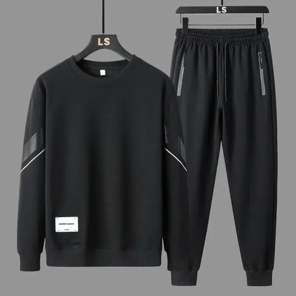 2024 New Fashion Spring Trakcksuit Men Stripe Long Sleeve T shirt Mens Two Picece Sweatshirt+Pants Set Sports Casual Men Set 5XL