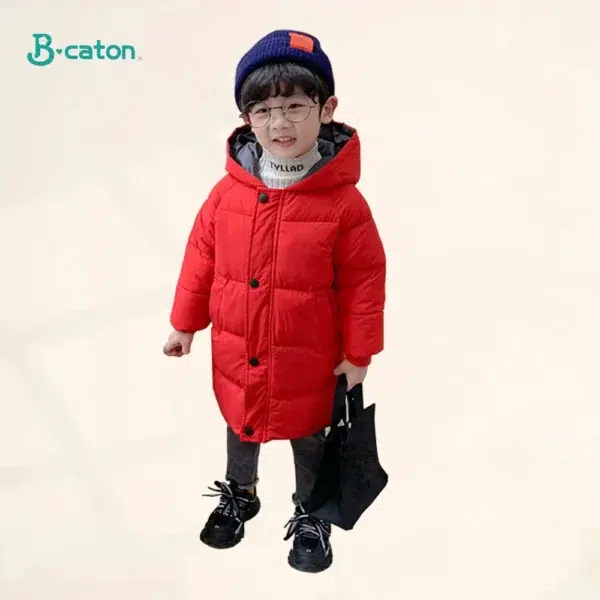 Children Down Coat Mid-length Long Sleeve Boys Girls Puffer Down Jackets Thicking Warm Children Down Jacket Coats Kid Clothes - Image 3