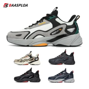 Baasploa Lightweight Running Shoes For Men 2023 Men's Designer Leather Casual Sneakers Lace Up Male Outdoor Sports Shoe Tennis