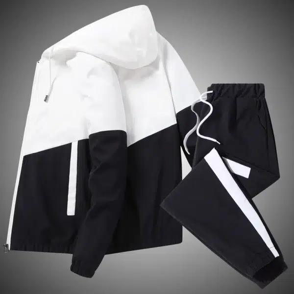 Men Tracksuit Casual Joggers Hooded Sportswear Jackets And Pants 2 Piece Sets Hip Hop Running Sports Suit - Image 6