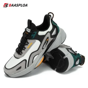 Baasploa Lightweight Running Shoes For Men 2023 Men's Designer Leather Casual Sneakers Lace Up Male Outdoor Sports Shoe Tennis