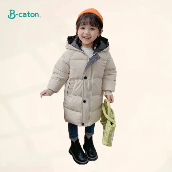 Children Down Coat Mid-length Long Sleeve Boys Girls Puffer Down Jackets Thicking Warm Children Down Jacket Coats Kid Clothes - Image 4